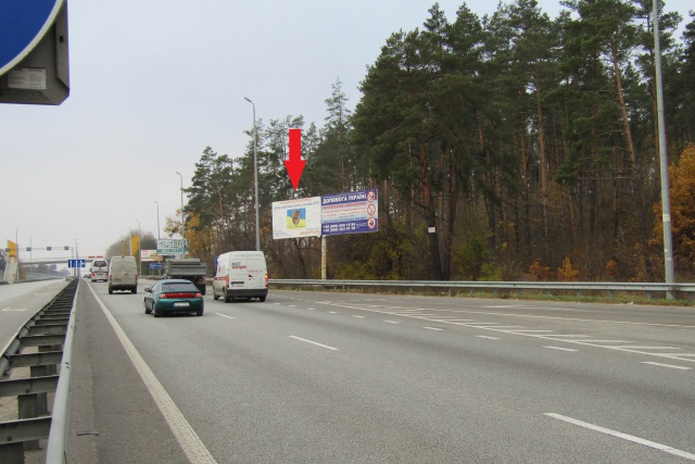 Щит 6x3,  Житомирське шосе , в напрямку з м. Київ, за с.Мрія, 200м. до пішохідного переходу,8км+700м, лівий