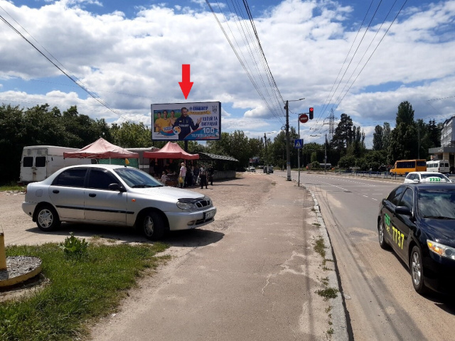 Щит 6x3,  Чуднівська вул. (Черняховського вул.), 133 ("Житомирводоканал", зупинка спорткомплекс "Динамо", ЖК Тетерівський бульвар), в напрямку з центра міста