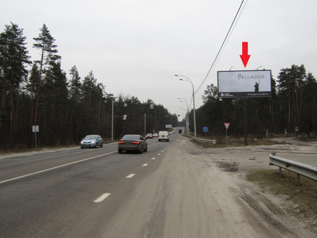 Щит 6x3,  Мінський просп., (пансіонат "Пуща Водиця"), в напрямку в м.Київ, 16км+350