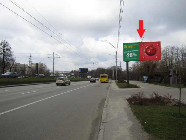 Цифрова панель 6x3,  Перемоги просп. 57 напроти (ст. М. Берестейська, KIA motors, Музей-майстерня, УкрСібБанк, АЗС "Glusco" ), в напрямку з міста