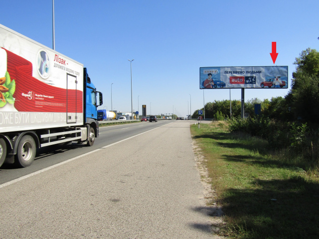 Щит 6x3,  Житомирське шосе , в напрямку в м. Київ, с.Мрія, 300м. навпроти АЗС Motto,7км+700м,правий