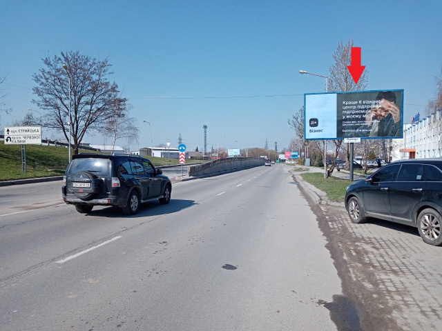 Щит 6x3,  Червоної Калини просп. - Луганська вул. (Кредобанк, БЦ "Домінант-Плаза", кафе Intempo), в напрямку Стрийська вул.