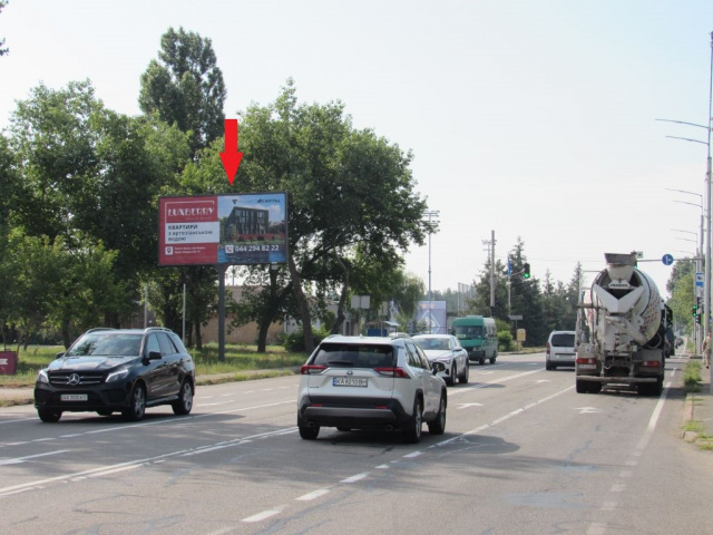 Щит 6x3,  Столичне шосе (ресторан "Fabius"), в напрямку Конча-Заспа