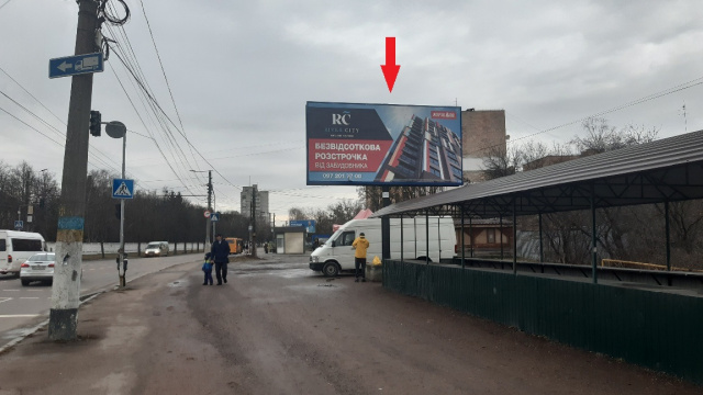Щит 6x3,  Чуднівська вул. (Черняховського вул.), 133 ("Житомирводоканал", зупинка спорткомплекс "Динамо", ЖК Тетерівський бульвар), в напрямку центра міста