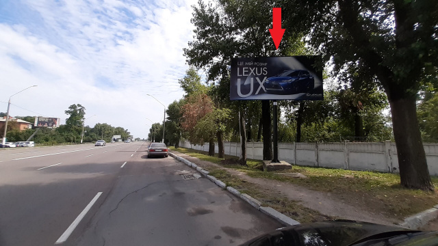 Щит 6x3,  Київське шосе, 40а (Смоківський парк, ЗОШ №10, Інтер Авто Центр), в напрямку з міста