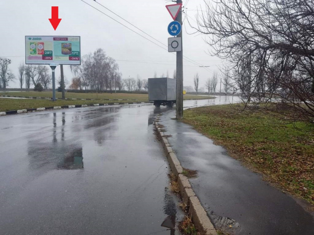 Щит 6x3,  30-річчя Перемоги вул. / Руставі вул. (Кільце Руставі, автомийка "Рось", спорт-клуб "Тонус"), в напрямку з міста